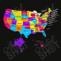 United States Map With States And Capital Cities Scorecard Crop Tee | Artistshot