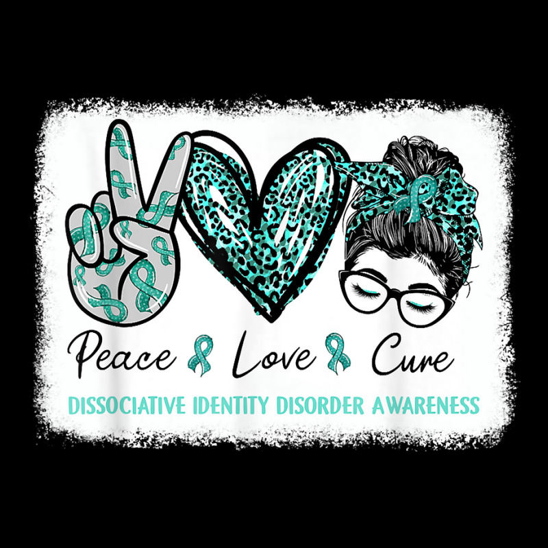 Dissociative Identity Disorder Awareness Teal Peace Love T Shirt Lightweight Hoodie | Artistshot