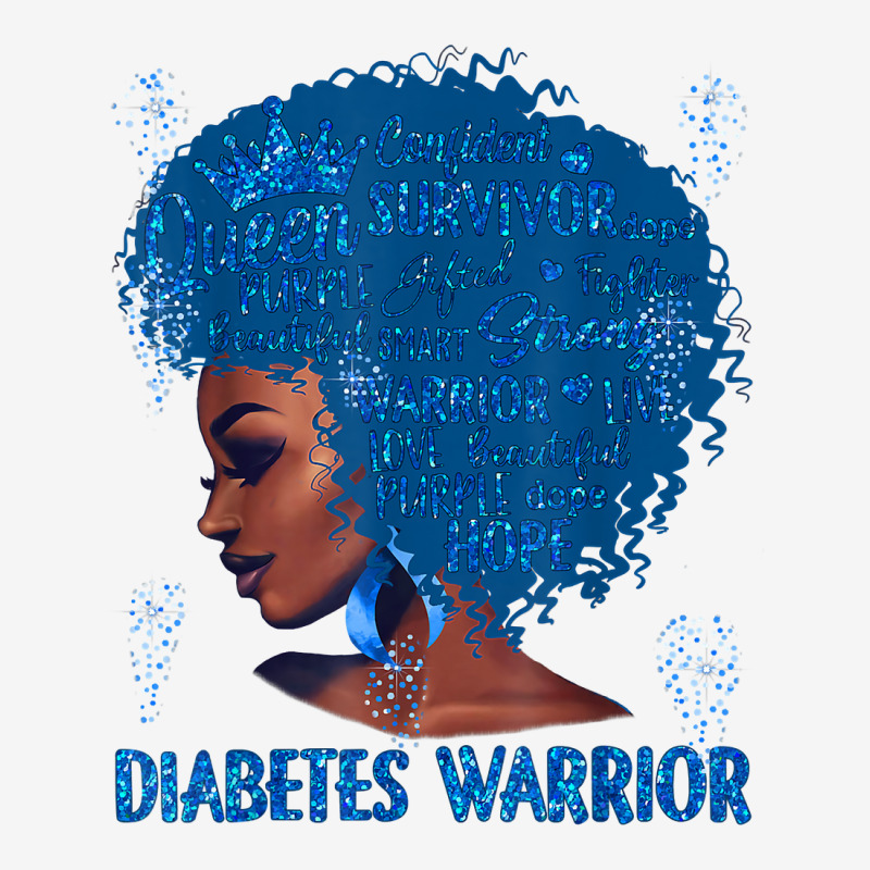 Black Woman Afro African Type 1 Diabetes Warrior Ribbon Blue T Shirt Camper Cup | Artistshot