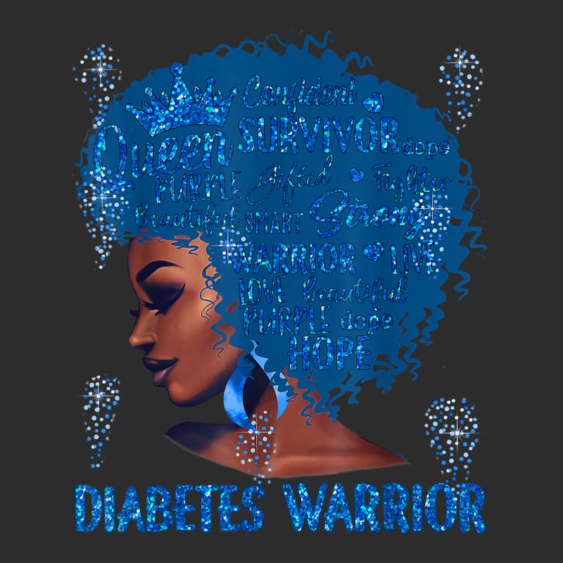 Black Woman Afro African Type 1 Diabetes Warrior Ribbon Blue T Shirt Exclusive T-shirt | Artistshot