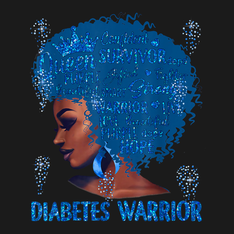 Black Woman Afro African Type 1 Diabetes Warrior Ribbon Blue T Shirt Full-length Apron | Artistshot