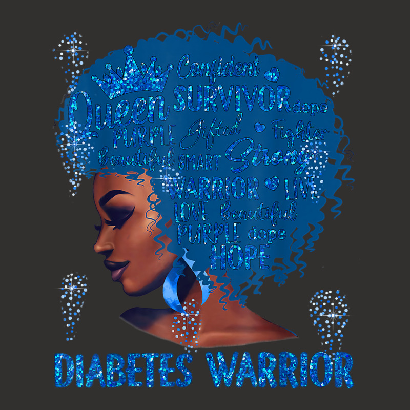 Black Woman Afro African Type 1 Diabetes Warrior Ribbon Blue T Shirt Champion Hoodie | Artistshot