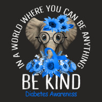 Be Kind Blue Ribbon Elephant Type 1 Diabetes Choose Kindness T Shirt Ladies Fitted T-shirt | Artistshot