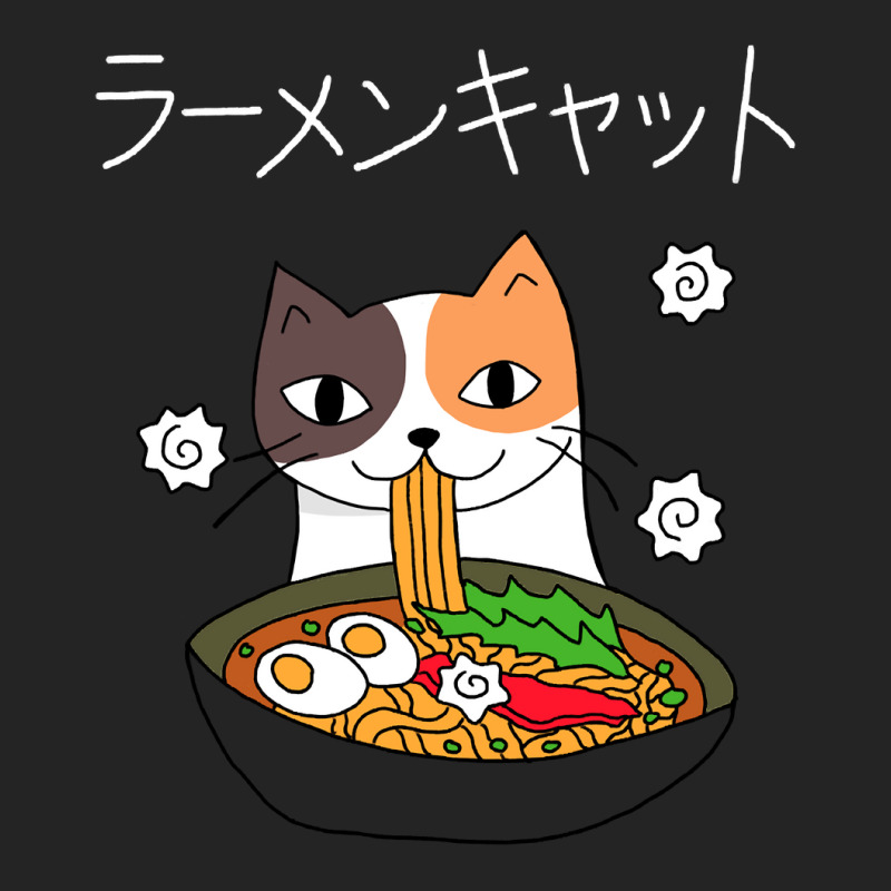 Ramen Cat (tortoiseshell, White Text) 3/4 Sleeve Shirt by JohnDavidMay | Artistshot