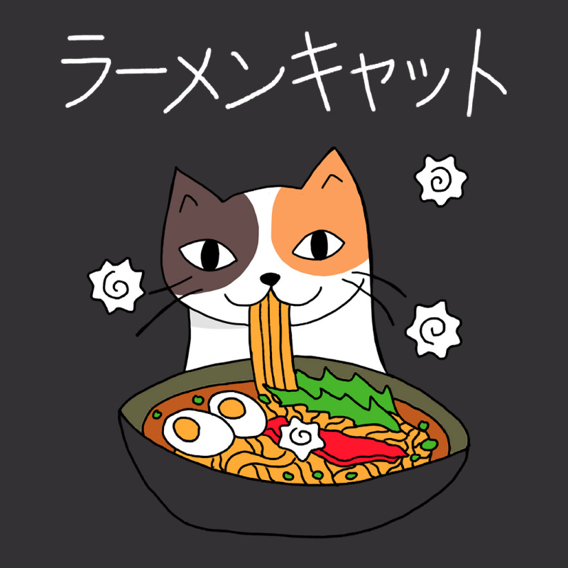 Ramen Cat (tortoiseshell, White Text) Vintage Short by JohnDavidMay | Artistshot