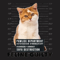 Funny Cat Feline Guilty Guilty Cat Pawlice Dept Mugshot T-shirt | Artistshot