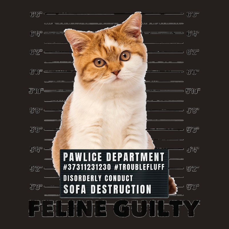 Funny Cat Feline Guilty Guilty Cat Pawlice Dept Mugshot Tank Top | Artistshot