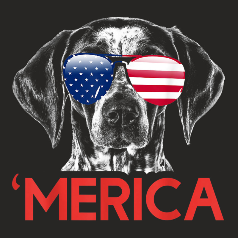 Merica German Shorthaired Pointer American Flag Ladies Fitted T-Shirt by GayeLaver | Artistshot