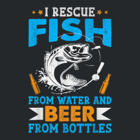 I Rescue Fish From Water And Beer From Bottles Fisherman Crewneck Sweatshirt | Artistshot