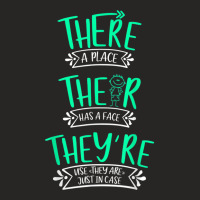 There Their They're Funny English Teacher Grammar Teacher Ladies Fitted T-shirt | Artistshot