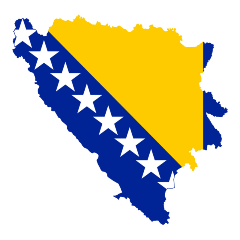 Flag Map Of Bosnia And Herzegovina Sticker | Artistshot