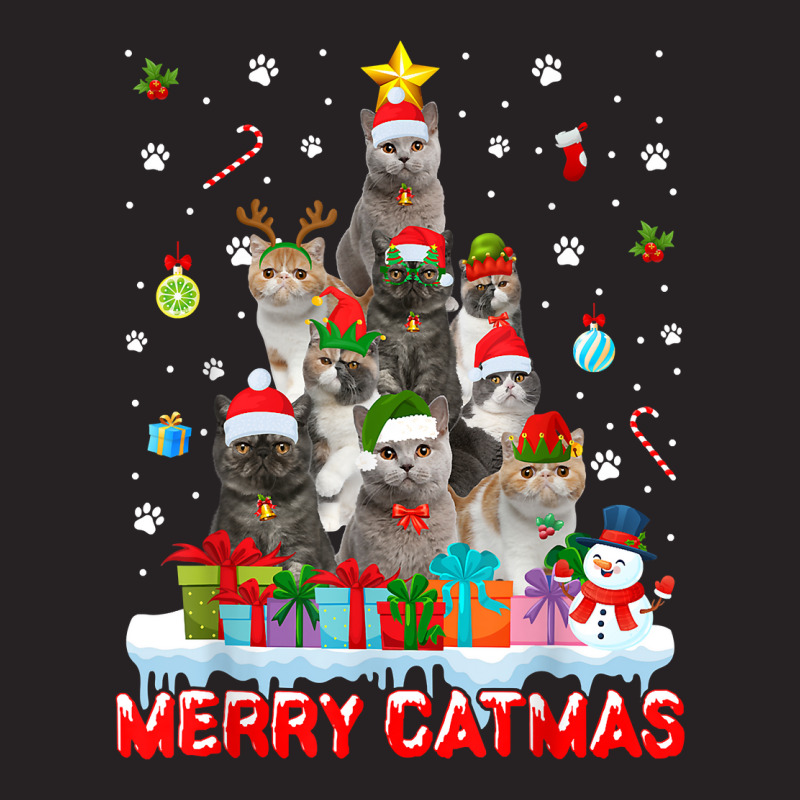 Funny Exotic Shorthair Cat Lovers Cute Holiday Xmas Tree T Shirt Vintage Cap by montistd | Artistshot