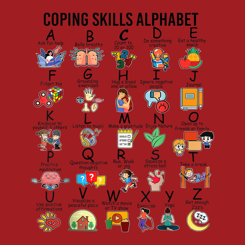 Coping Skills Alphabet School Counselor Mental Health Waist Apron | Artistshot