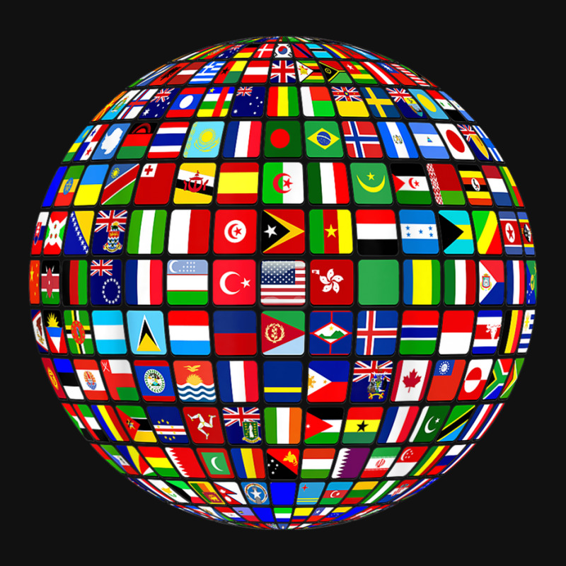 Custom World Map Of Flags Globe Atlas Flags Of The World Metal Print ...
