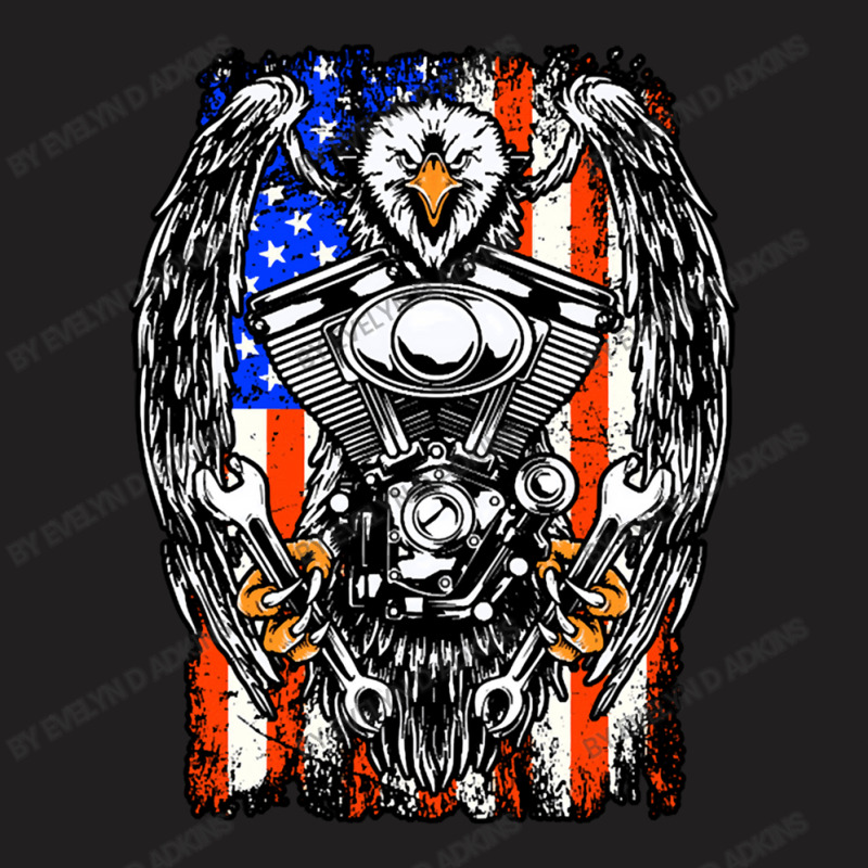 American Biker T-Shirt by Evelyn D Adkins | Artistshot