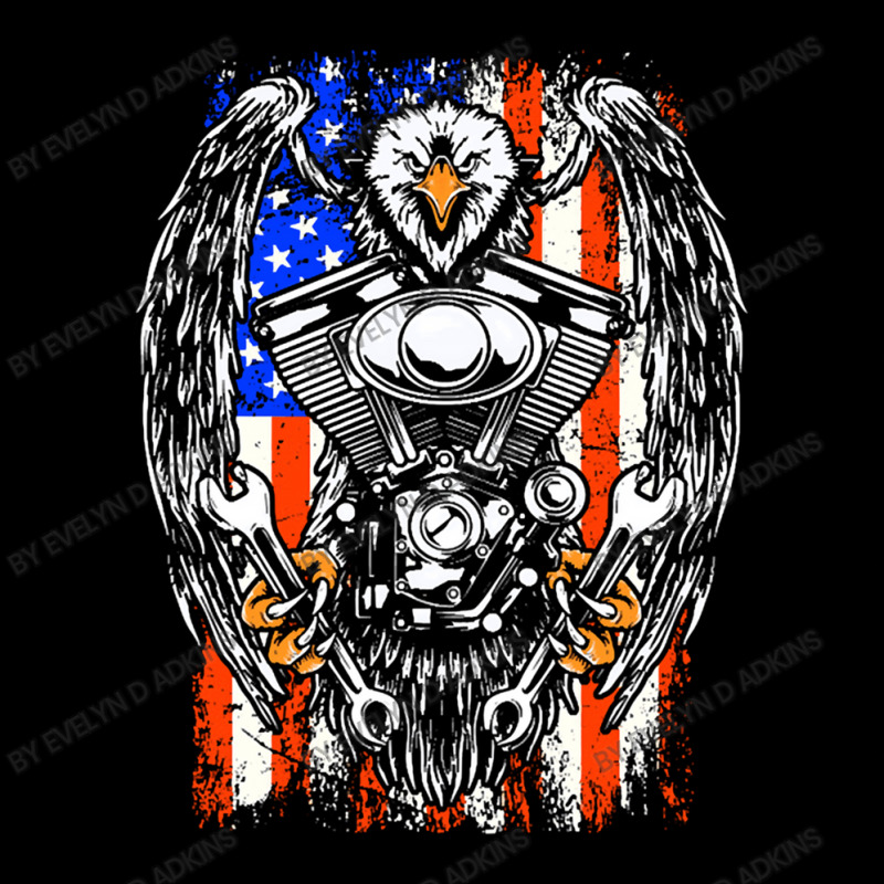 American Biker Zipper Hoodie by Evelyn D Adkins | Artistshot