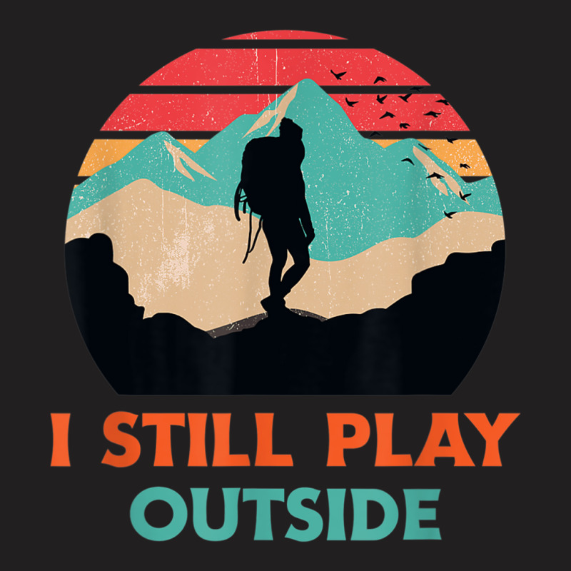 I Still Play Outside Hiking Retro Sunset Silhouette T-shirt | Artistshot