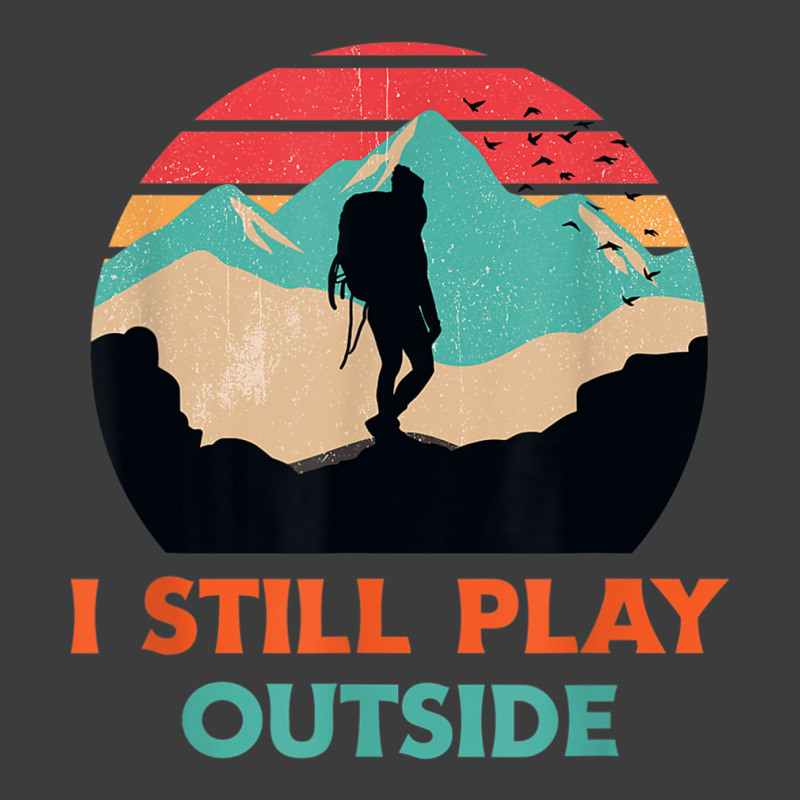 I Still Play Outside Hiking Retro Sunset Silhouette Men's Polo Shirt | Artistshot