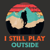 I Still Play Outside Hiking Retro Sunset Silhouette Champion Hoodie | Artistshot