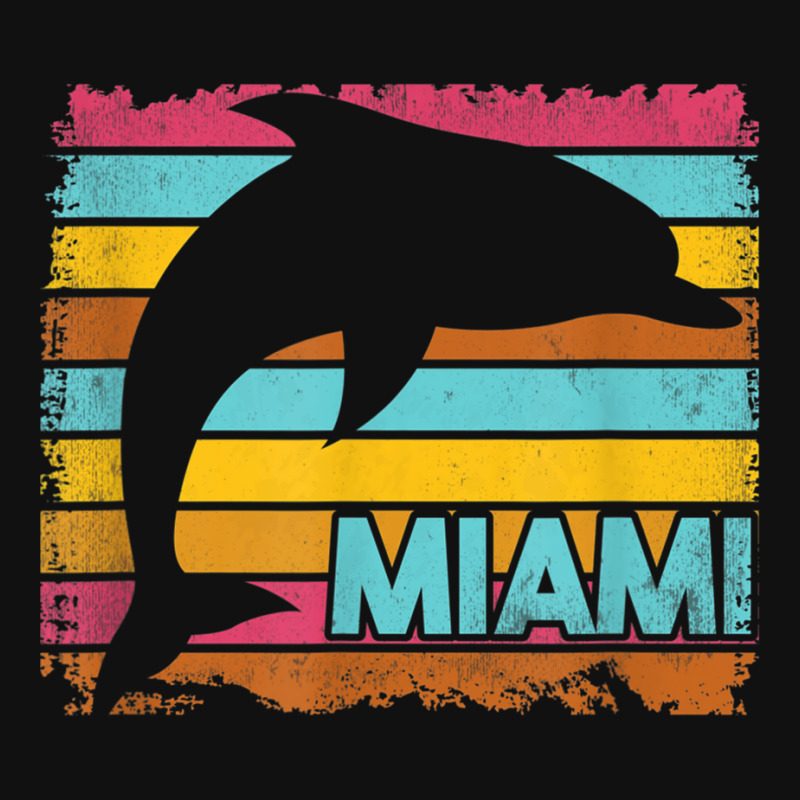 Miami Resident Vintage Dolphin Silhouette Souvenir Gift Metal Print Vertical | Artistshot