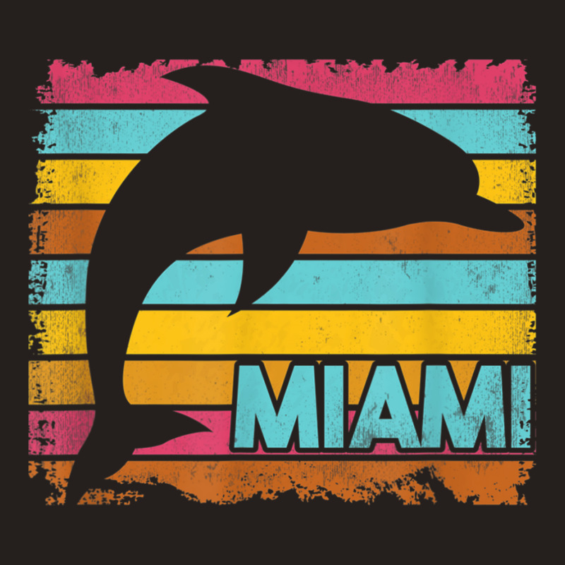 Miami Resident Vintage Dolphin Silhouette Souvenir Gift Tank Top | Artistshot