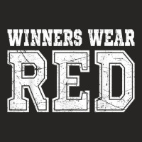 Winners Wear Red Color Team Spirit Game War Camp Parent Crew Ladies Fitted T-shirt | Artistshot