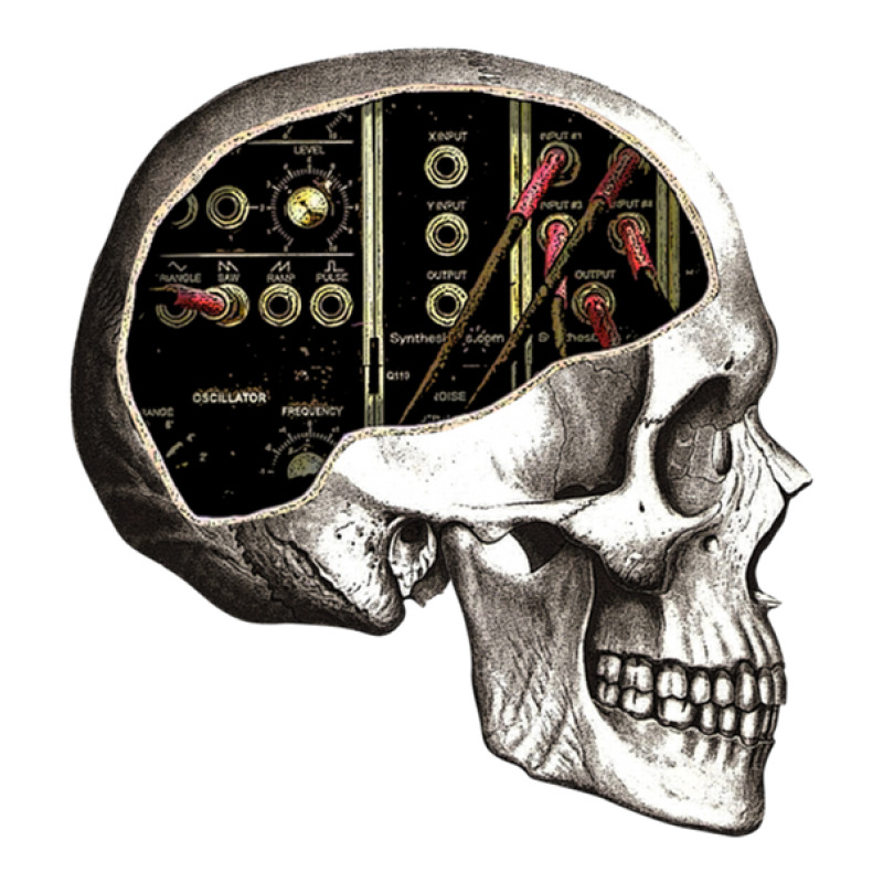 Analog Modular Synthesizer Skull For Synth Nerd Sticker | Artistshot