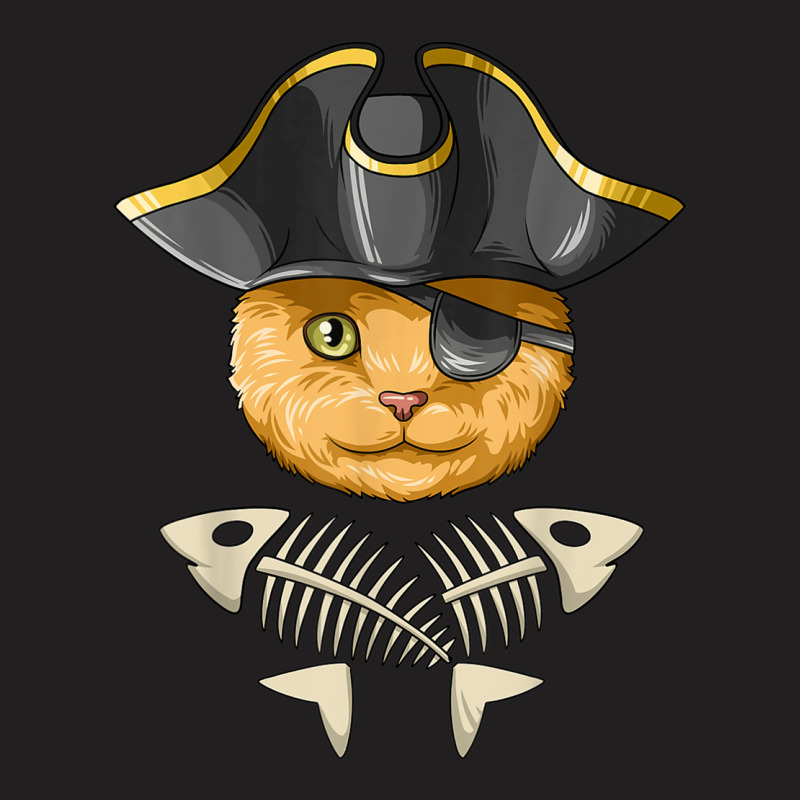 Pirate Cat Buccaneer Cat Crossbones Eye Patch Captain Cat T-shirt | Artistshot