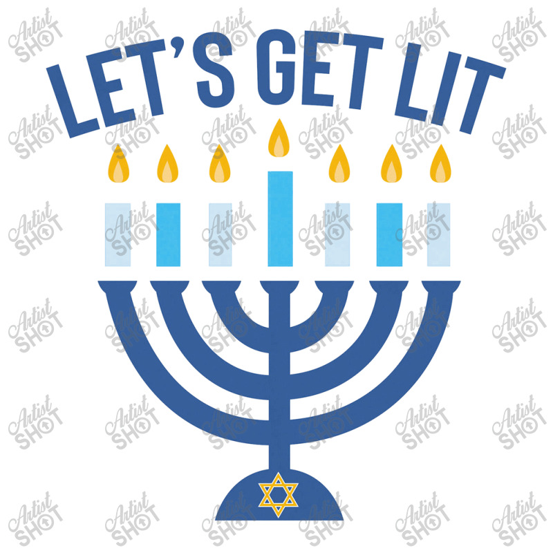 Hanukkah Let's Get Lit Men's T-shirt Pajama Set | Artistshot