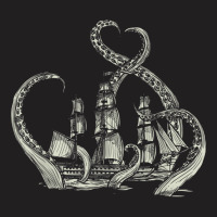 Pirate Ship Octopus Buccaneer Freebooter Crossed Bones Skull T-shirt | Artistshot