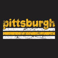 Pittsburgh Pennsylvania Three Stripe Vintage Weathered T-shirt | Artistshot