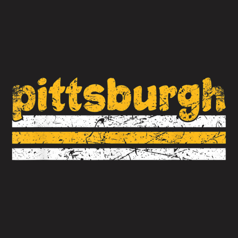 Pittsburgh Pennsylvania Three Stripe Vintage Weathered T-shirt | Artistshot