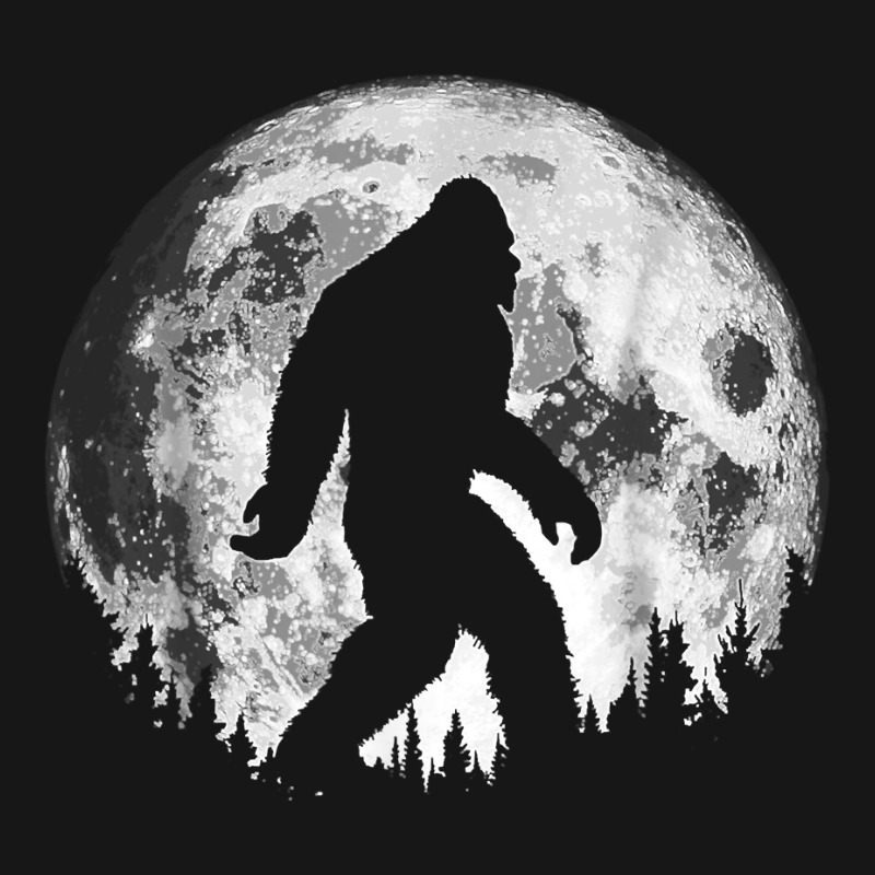 Bigfoot Night Stroll Cool Full Moon Night Trees Sasquatch Medium Length