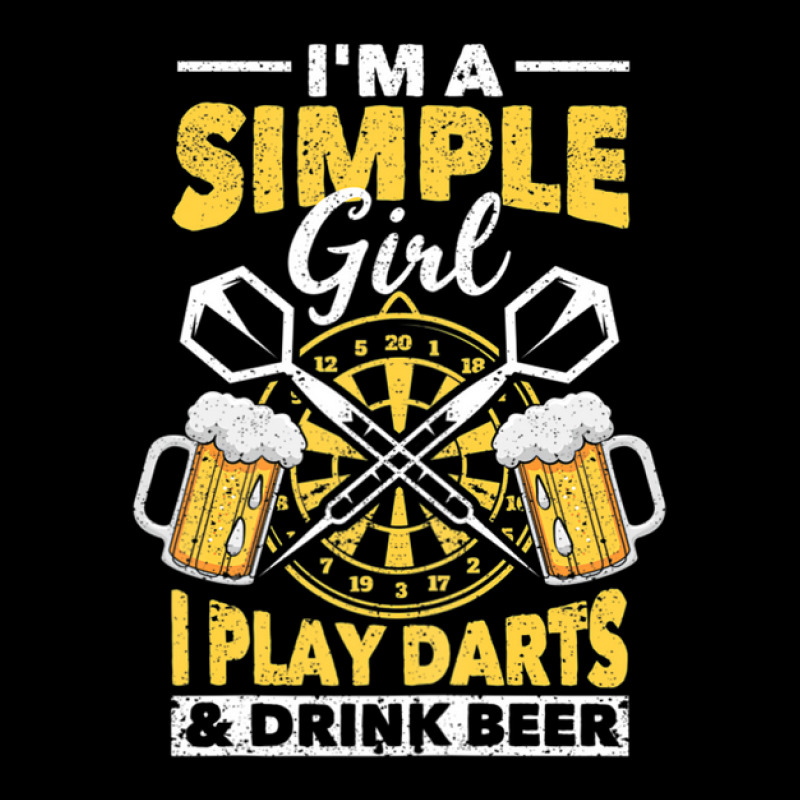 Womens I'm A Simple Girl I Play Darts & Drink Beer Funny Dart Girls Pocket T-Shirt by asongurules3 | Artistshot