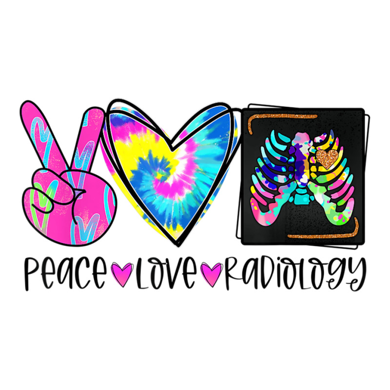 Tie Dye Peace Love Radiology Funny Radiologist Christmas V-Neck Tee by ShelleyDoppelmayr | Artistshot