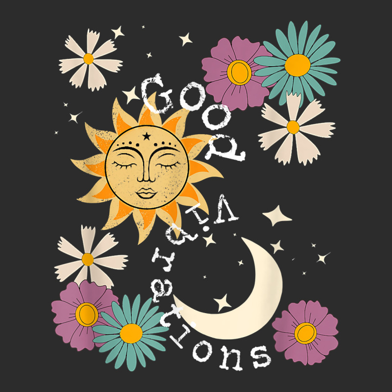 Cute Good Vibration Boho Sun Moon Flowers Energy Positive T Shirt Exclusive T-shirt by silviabzp | Artistshot