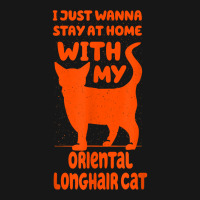 Stay Home With My Oriental Longhair Cat Funny Cat Mom Humor T Shirt Medium-length Apron | Artistshot