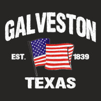 Galveston Texas Tx Usa Stars & Stripes Vintage Style Ladies Fitted T-shirt | Artistshot