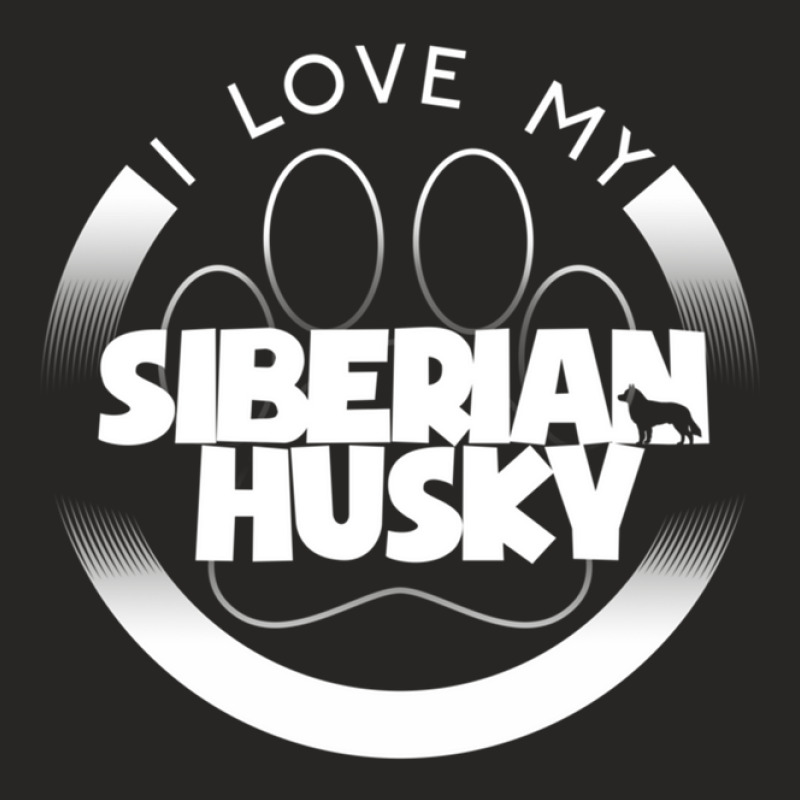 Siberian Husky Lover Design I Love My Siberian Husky Circle Paw Chunky Ladies Fitted T-Shirt by TerryRichard | Artistshot