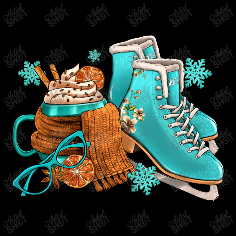 Winter Ice Skating Boots And Coffee Cropped Hoodie by FaDigitalArtStudio | Artistshot