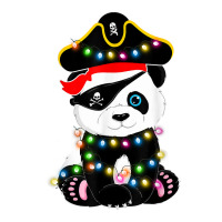 Pirate Panda Lights Christmas Pajama Gifts For Girl Teen Kid T Shirt Men's T-shirt Pajama Set | Artistshot