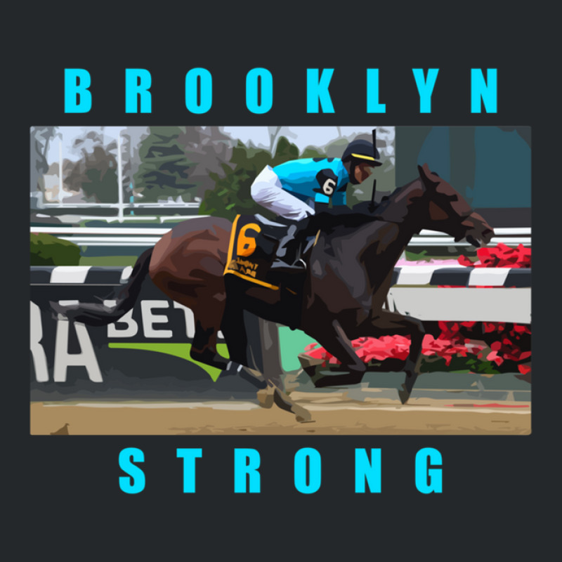 Brooklyn Strong - Classic Horseracing - Blue Crewneck Sweatshirt by LindaWilliams | Artistshot