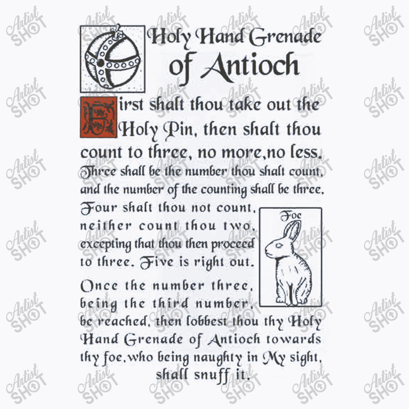 Holy Hand Grenade Script   Holy Grail T-shirt | Artistshot