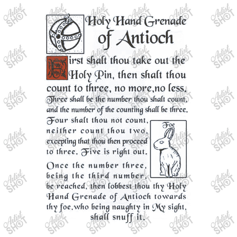 Holy Hand Grenade Script   Holy Grail 3/4 Sleeve Shirt | Artistshot