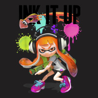 Splatoon Ink It Up Squid Inkling Splatter Poster T-shirt | Artistshot