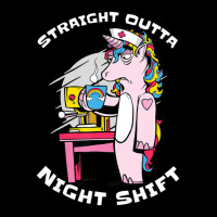 Straight Outta Night Shift Nurse Unicorn Coffee Men's 3/4 Sleeve Pajama Set | Artistshot