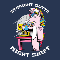 Straight Outta Night Shift Nurse Unicorn Coffee Men Denim Jacket | Artistshot