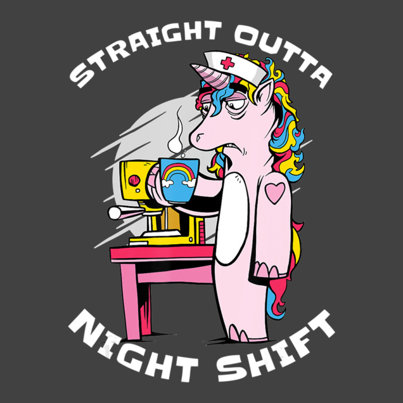 Straight Outta Night Shift Nurse Unicorn Coffee Vintage T-shirt | Artistshot