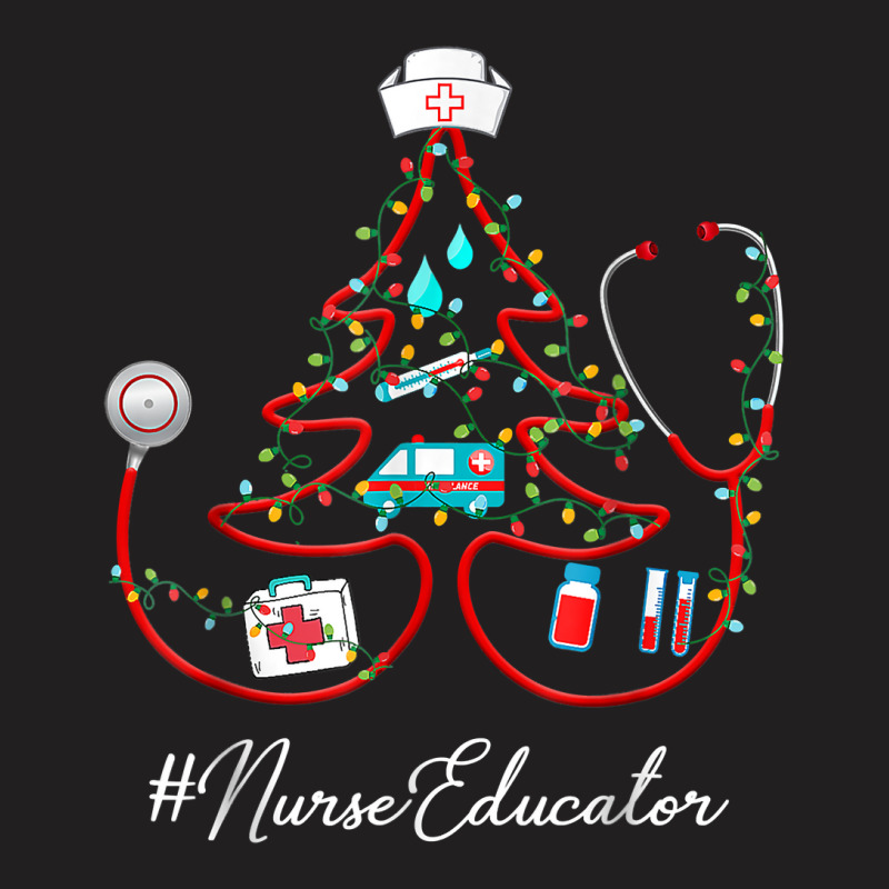 Stethoscope Christmas Tree Nurse Educator Nursing Hat T Shirt T-shirt | Artistshot