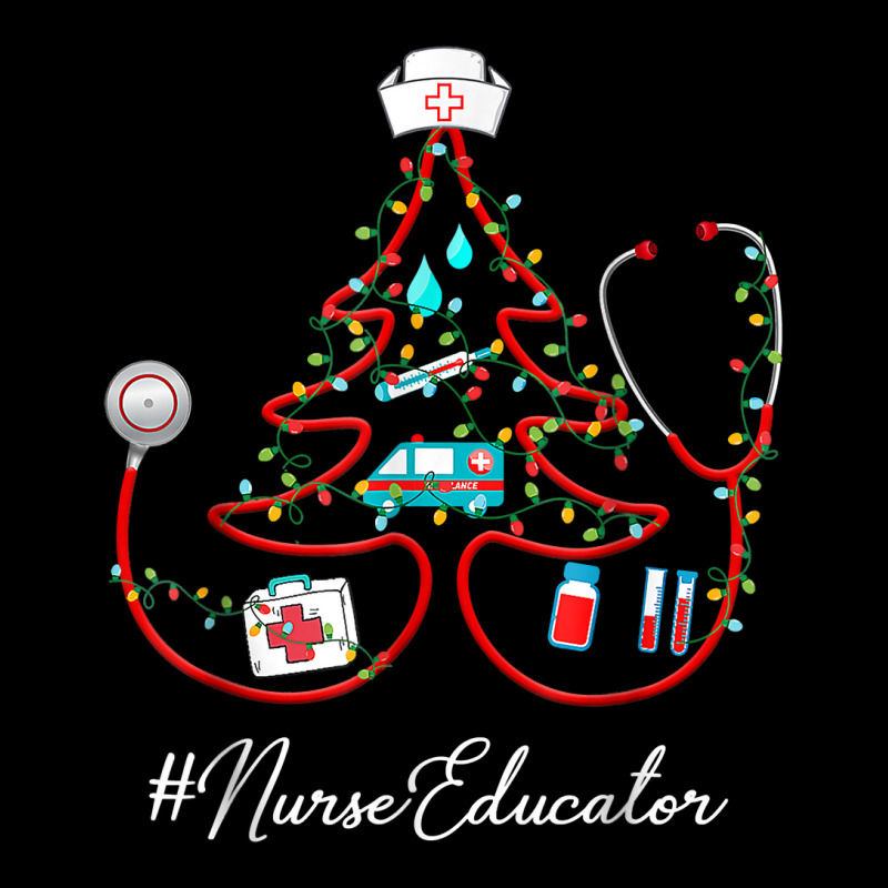 Stethoscope Christmas Tree Nurse Educator Nursing Hat T Shirt Lightweight Hoodie | Artistshot